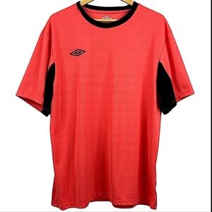 Umbro Orange Short Sleeve Crew Neck with Black Logo Neckline & Mesh Sleeve XL